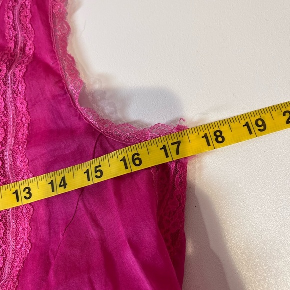 y2k dex hot pink button up lace mesh tank top mini dress vintage coquette barbie - Picture 6 of 7